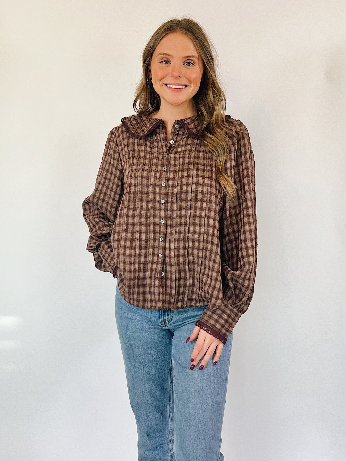 Olivia Plaid Blouse